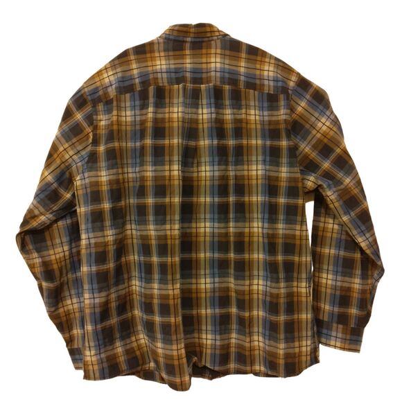Eddie Bauer Travex shirt mens 2XL XXL blue plaid classic fit button long sleeve - Picture 2 of 8